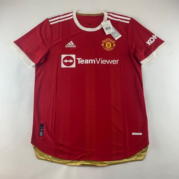 adidas Other - Manchester United 21-22 Red Authentic Adidas Soccer Jersey Mens Large New